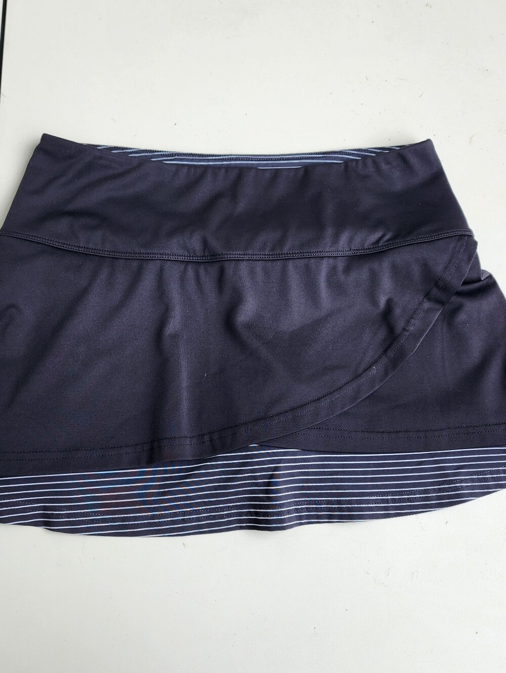 Bolle Tech Tennis Golf Ruffle Skirt Skort Striped Shorts Black White Pull On M